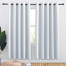 Room Darkening Curtain Panels – Thermal Insulated, Grommet Top, Easy-Care, Greyish White, 2 pcs (70"x72")