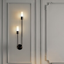 Nástenná LED lampa čierna, stmievateľná, teplé svetlo, 2-smerová