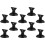 10pcs Black PVC Bulb Removal Suction Cup Operation Triangle Handle Tool 3