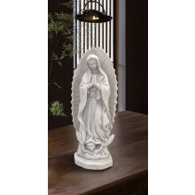 Virgin Mary Statue – Elegant White Resin Religious Figurine for Home Decor, Prayer Room, or Garden Display, 12 Inch Height