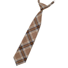Gravata xadrez marrom vintage para uniforme escolar japonês