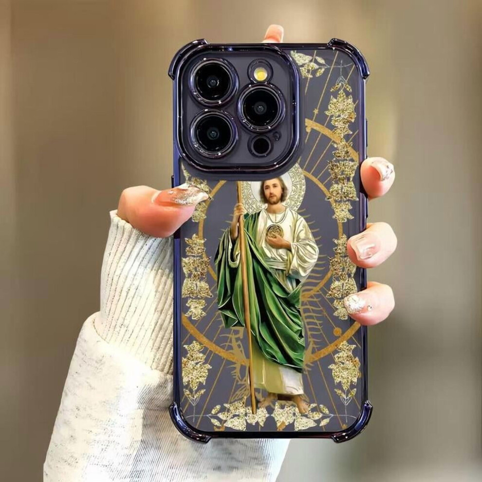 St. Judah Anti-Fall Phone Case Â Transparent, Shockproof, Compatible With Iphone17/16/15/14/13/12/11/X/Xs Pro Max 9085618392250
