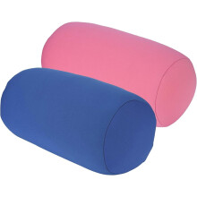 2pcs Microbead Bolster Tube Pillow, Squishy Neck/Arm/Back Support Roll Cushion for Travel, Recliner & Sleeping – 11.8x6.3", Blue+Pink