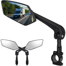 2 Pack 360 Adjustable Bike Rear View Mirrors for Handlebars, Scratch-Resistant Glass, Compatible with E-Bikes