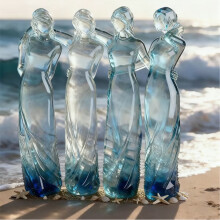 Set di sculture dell'amicizia tra tre sorelle