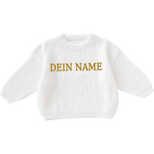 Girls Sweaters,Kids Sweater with Name Embroidery Knitted Pullover Winter Clothing for Boys and Girls,Fall Sweaters,Z04 White,6-12 Months