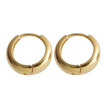 OULII1 Paar gouden ronde oorringen voor dames, gemaakt van titaniumstaal, voor verjaardagen en dates.