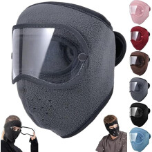 Fleece Thermal Winter Mask with Removable Goggles - Breathable Warm, for Men & Women Running Skiing Hiking Cycling