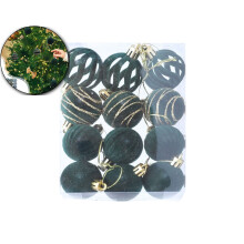 Lot de 12 petites boules de Noël en velours floqué pour sapin – Décorations de Noël artisanales en plastique, compatibles avec tous les types