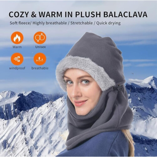 Γυναικεία μάσκα προσώπου Fleece Balaclava χειμερινής χρήσης, αντιανεμικό κάλυμμα 1