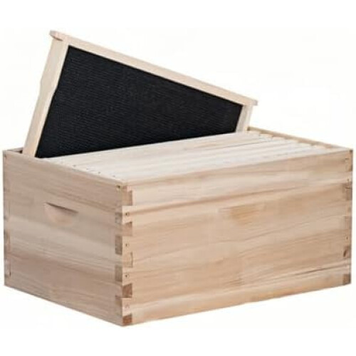 8 Frame Deep Bee Hive Box, Langstoth Deep Brood Bee Box for Beekeeper,Include Beehive Frames and Wax Foundations (unassembled)$$Animal Other