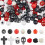 Stone Bead Kit Black Red White Rose Gothic Cross 500 pcs 1
