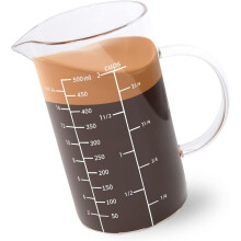 Szklany kubek miarowy z uchwytem, 500 ml, potrójna skala