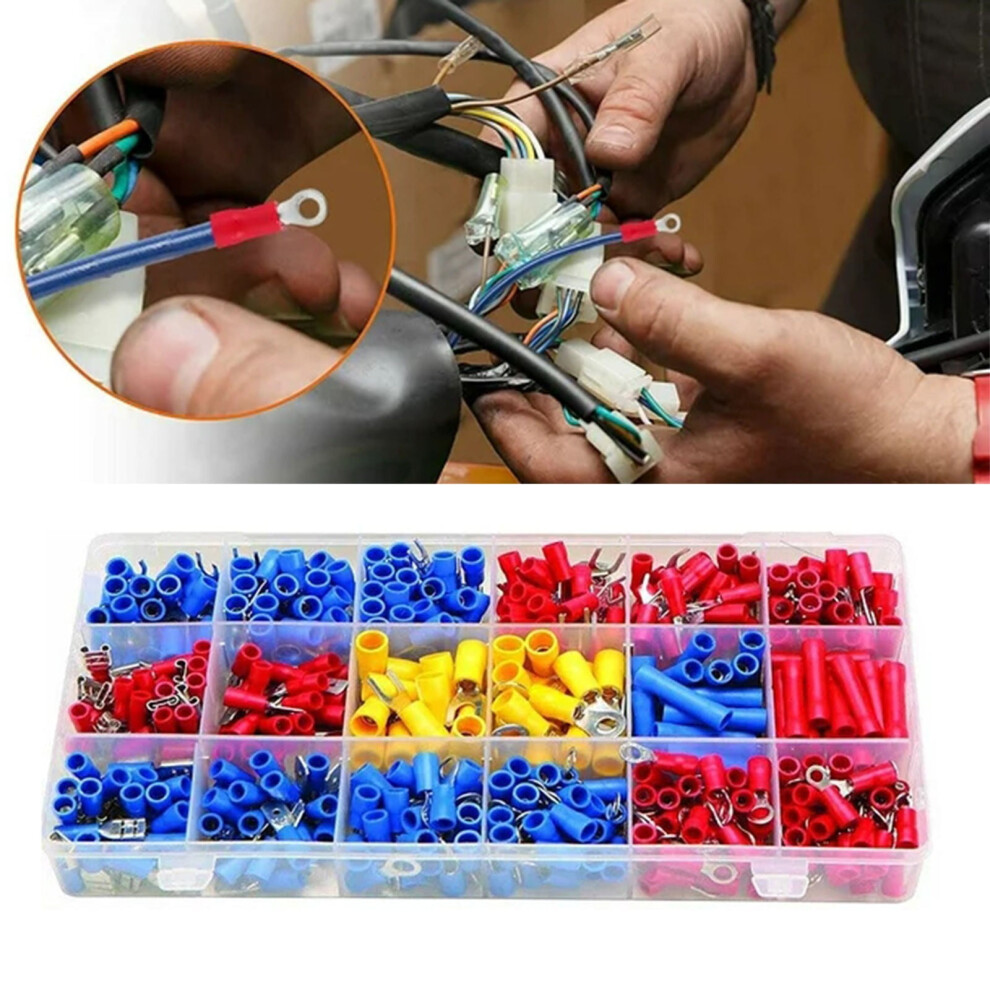 Insulated Connector 520 Pc Butt Ring Electrical Connector Splice 2210 Gauge Wire Terminal Kit 9083649295250