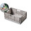 Caisse de rangement pliable en plastique gris empilable 1