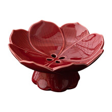 Fruit Plate Snack Tray Holder Ceramic Large Storage Draining Slot for Home Table Decoration