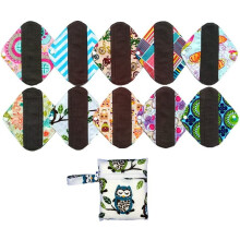 10PCS 8 Inch Reusable Washable Menstrual Pads Sanitary Pads Panty Liner