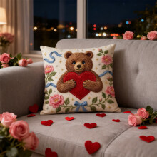 Housse de coussin douce et romantique pour la Saint-Valentin, idéale comme accessoire décoratif pour canapé, chambre ou maison. Cadeau parfait