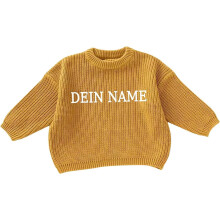 Girls Sweaters,Kids Sweater with Name Embroidery Knitted Pullover Winter Clothing for Boys and Girls,Fall Sweaters,Z04 Yellow,6-7 Years