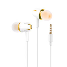 Lichtgevende bedrade in-ear oordopjes met microfoon en bas.
