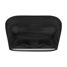 Top a fascia da donna in pelle tinta unita, top a tubo per spettacoli dal vivo, discoteca e serate, Z02 Nero, M