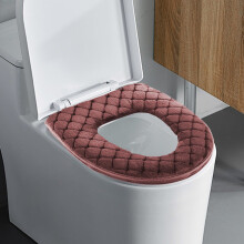 Housse de siège de toilette chauffante en peluche douce, extensible et lavable