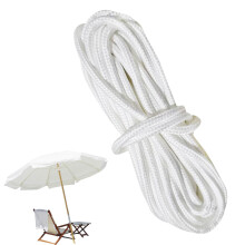 — Cordon de rechange pour parasol de terrasse, 2,5 m, blanc (pour parasol de plage)