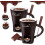 Chocolate fondue mug set with fork ceramic 2-piece 1