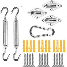 Kit de fixation robuste pour auvents triangulaires, carrés et rectangulaires – Quincaillerie en acier inoxydable (M5-3x2x1), compatible avec