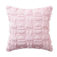 Kussenhoes met paashaasmotief, roze, 18x18 inch
