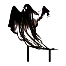 Hjemsøkt spøkelseshage-pinne i metall, Halloween-skilt 9,8x8,54