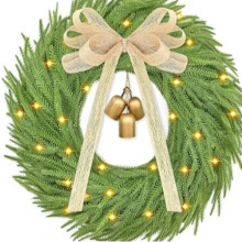 Ghirlanda natalizia Norfolk Pine da 20 pollici con fiocco e campanelle