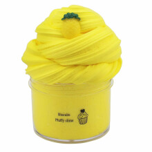 Furry Cloud Slime Kit 70ml + Cotton Clay – Gul ananas stresslindrende leke for barn, Mykt DIY-slim, Kompatibelt med slimverktøy