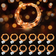 NestE LED fairy lights 7ft waterproof 12-pack orange