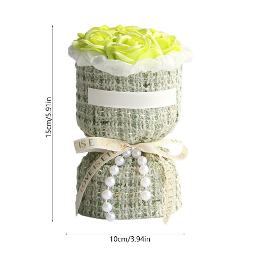 Mini Artificial Rose Bouquet Lifelike Textured Wrap Pearl 2