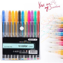 Glitter Gelpennsett Skimmer Metallisk 12 stk