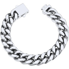 Herenarmband van roestvrij staal met Cubaanse schakels, 7-13 mm, zwart of