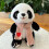 Panda-pehmolelu sydänhuivilla 12 tuumaa 1