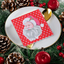 20 kockovaných papierových obrúskov 12,5 cm zelené jesenné párty potreby