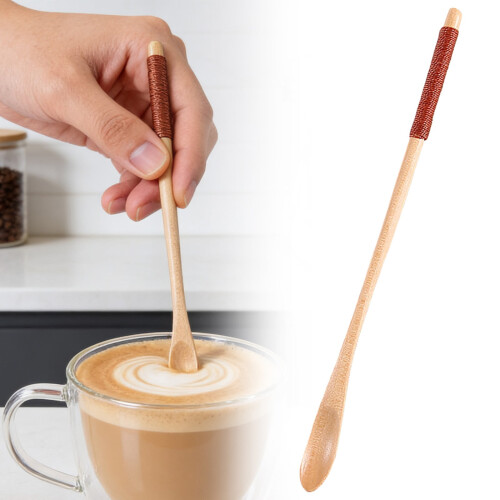 Cuillère à café en bois faite à la main, 1 pièce, 20 cm