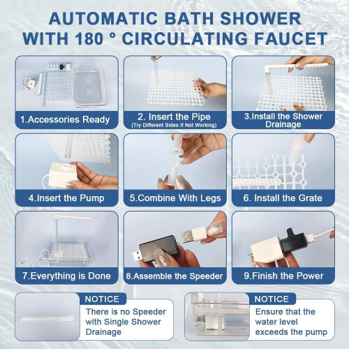 Automatic Bird Bath Shower with 180 Circulating Faucet for Medium Birds - USB Powered 2
