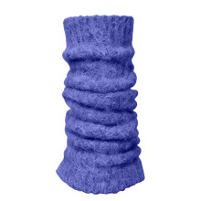 Women's fleece-lined rib-knit cable leg warmers blue