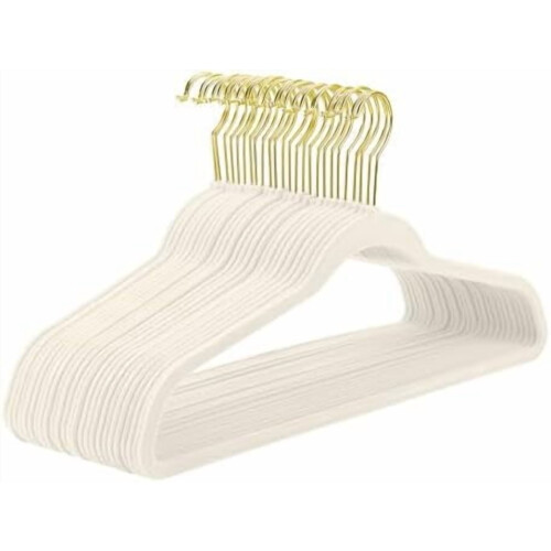 Umerașe din catifea ivory, aurii, antiderapante, pachet de 50