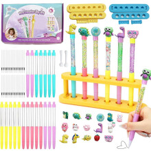 Kit de fabrication de stylos DIY pour enfants de 5 ans et plus, comprenant 18 stylos et 4 couleurs.