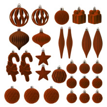 AuroraX Christmas Tree Ornaments Brown Shatterproof Plastic
