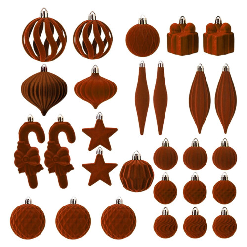AuroraX Christmas Tree Ornaments Brown Shatterproof Plastic