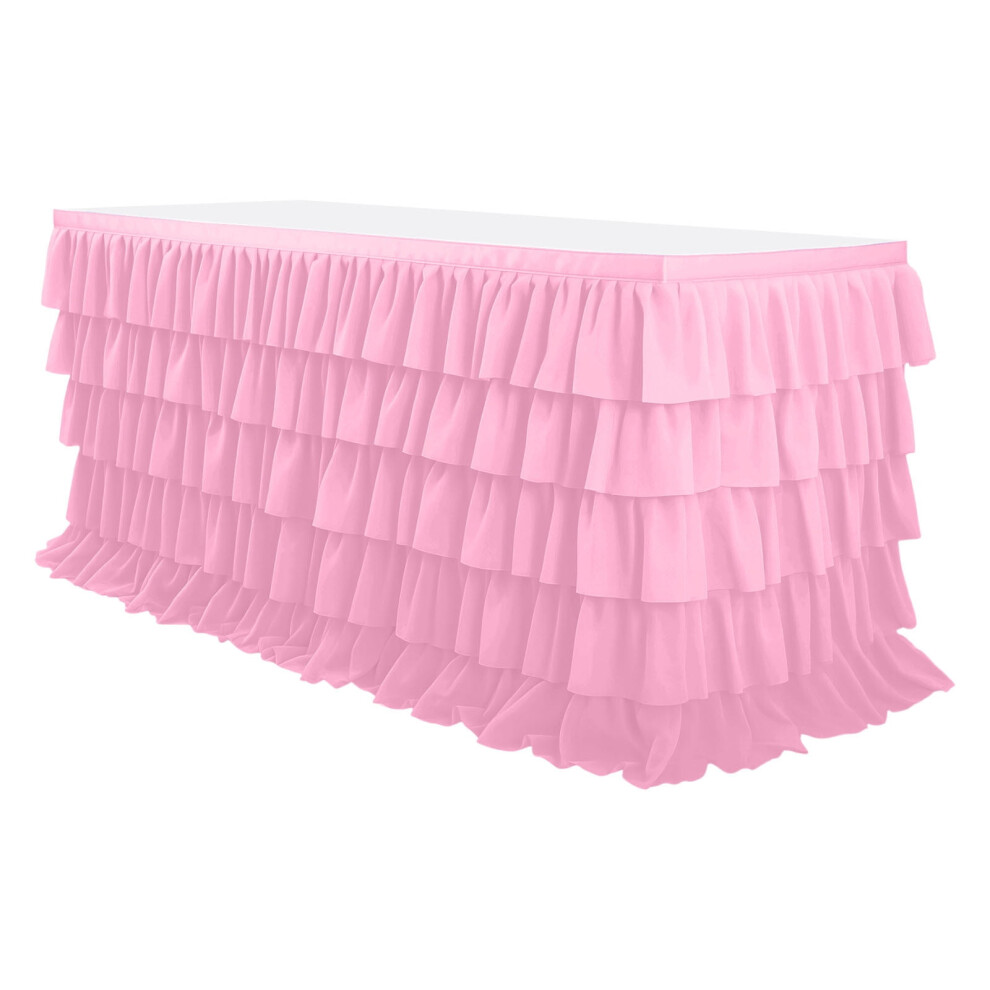 Pleated Tablecloth Five-Layer for Round Rectangular Tables