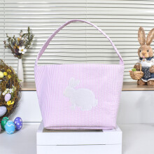 Panier de Pâques rose réutilisable pour œufs et bonbons
