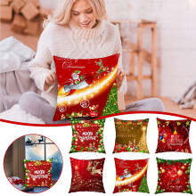 Joulutyynynpäällinen Lumiukko Poron Kellokuvio 18x18