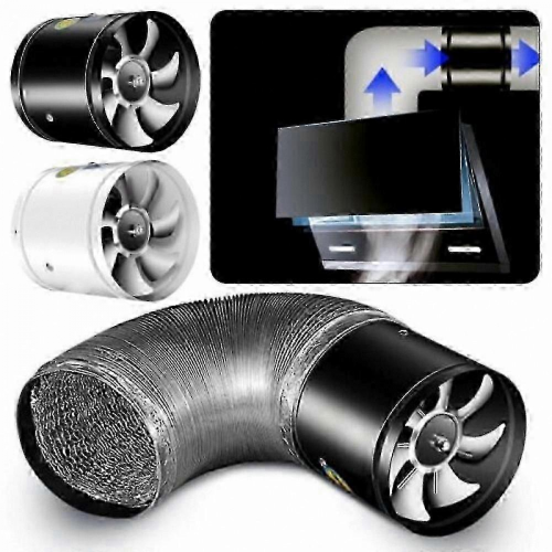 （Black-200mm）Powerful Quiet Exhaust Fan with Super Suction, Bathroom Ventilation Solution 2